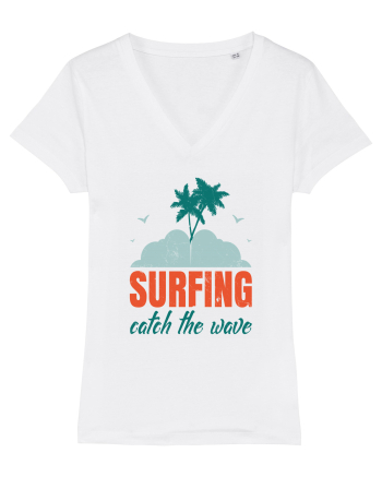 Surfing Catch The Wave White