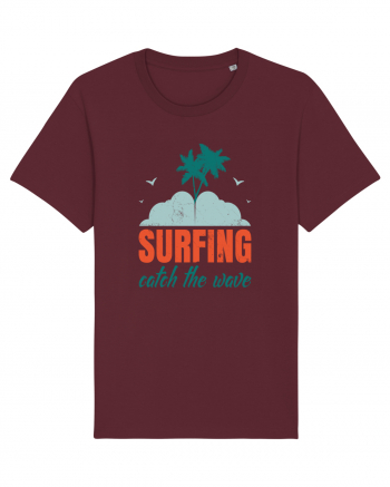 Surfing Catch The Wave Burgundy