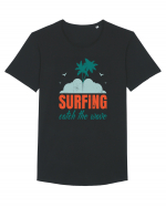 Surfing Catch The Wave Tricou mânecă scurtă guler larg Bărbat Skater