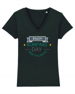 Surfing Day Tricou mânecă scurtă guler V Damă Evoker