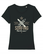 Surfing Ride The Wave Tricou mânecă scurtă guler larg fitted Damă Expresser