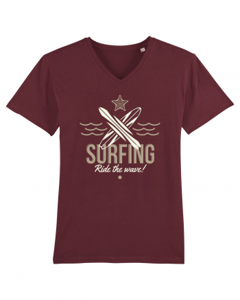 Surfing Ride The Wave Burgundy