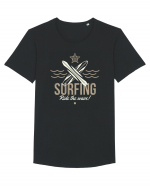 Surfing Ride The Wave Tricou mânecă scurtă guler larg Bărbat Skater