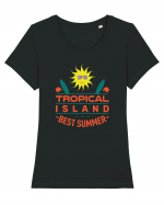 Tropical Island Best Summer Tricou mânecă scurtă guler larg fitted Damă Expresser