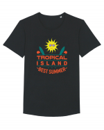 Tropical Island Best Summer Tricou mânecă scurtă guler larg Bărbat Skater