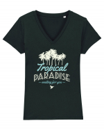 Tropical Paradise Waiting For You Tricou mânecă scurtă guler V Damă Evoker