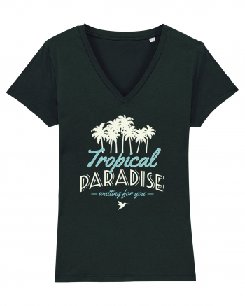 Tropical Paradise Waiting For You Black