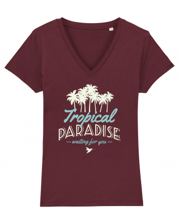 Tropical Paradise Waiting For You Burgundy