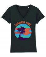 Vintage Summer Sunset Tricou mânecă scurtă guler V Damă Evoker