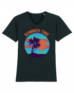 Vintage Summer Sunset Tricou mânecă scurtă guler V Bărbat Presenter