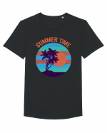 Vintage Summer Sunset Tricou mânecă scurtă guler larg Bărbat Skater