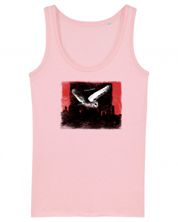 owl flying over the city, feel free Cotton Pink