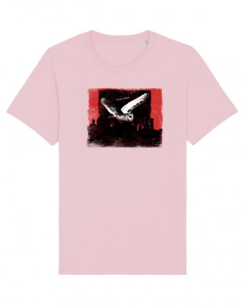 owl flying over the city, feel free Cotton Pink