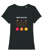 Choose your destiny Tricou mânecă scurtă guler larg fitted Damă Expresser