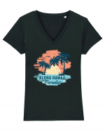 Aloha Hawaii Paradise Tricou mânecă scurtă guler V Damă Evoker