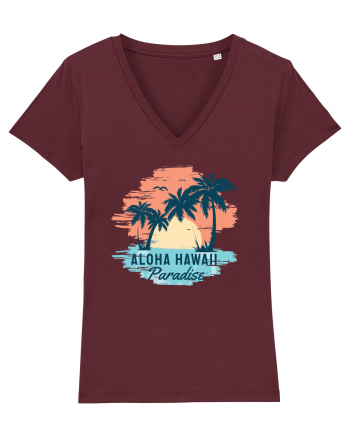 Aloha Hawaii Paradise Burgundy