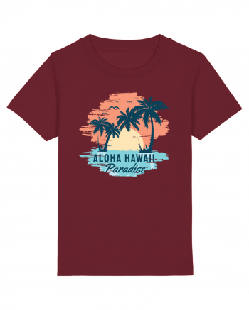 Aloha Hawaii Paradise Burgundy