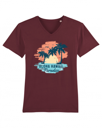 Aloha Hawaii Paradise Burgundy