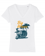 Big Waves Surfing Tricou mânecă scurtă guler V Damă Evoker