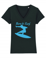 Born To Surf Tricou mânecă scurtă guler V Damă Evoker