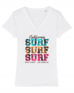 California Surf West Coast Tricou mânecă scurtă guler V Damă Evoker