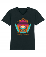 California Surfing Paradise Van Life Tricou mânecă scurtă guler V Bărbat Presenter