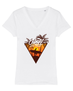 Chill Your Mind Surfer Beach Tricou mânecă scurtă guler V Damă Evoker