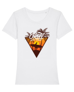 Chill Your Mind Surfer Beach Tricou mânecă scurtă guler larg fitted Damă Expresser