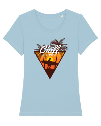 Chill Your Mind Surfer Beach Sky Blue