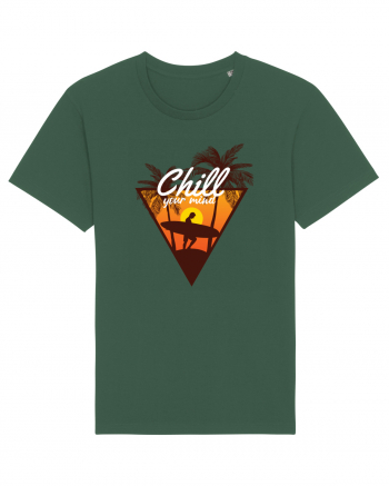 Chill Your Mind Surfer Beach Bottle Green