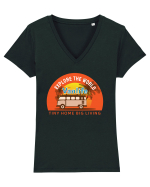 Explore The World Van Life Tricou mânecă scurtă guler V Damă Evoker