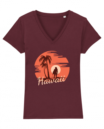 Hawaii Amazing Sunset Girl Burgundy