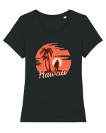 Hawaii Amazing Sunset Girl Tricou mânecă scurtă guler larg fitted Damă Expresser