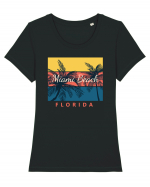 Miami Beach Florida Tricou mânecă scurtă guler larg fitted Damă Expresser