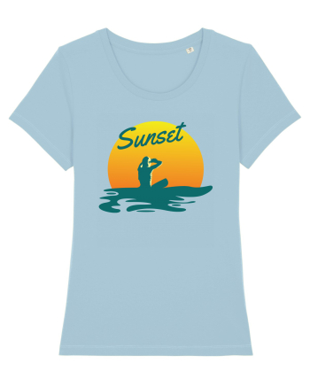 Ocean Sunset Blue Wave Sky Blue