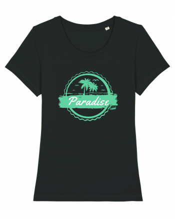 Paradise Green Palm Trees Black