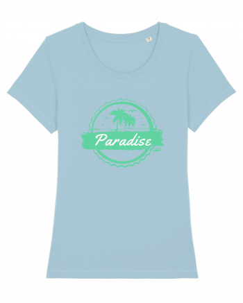 Paradise Green Palm Trees Sky Blue