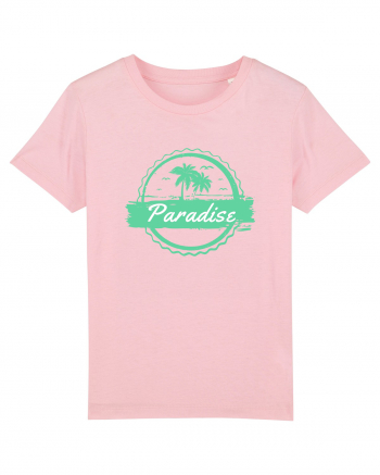 Paradise Green Palm Trees Cotton Pink