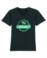 Paradise Green Palm Trees Tricou mânecă scurtă guler V Bărbat Presenter