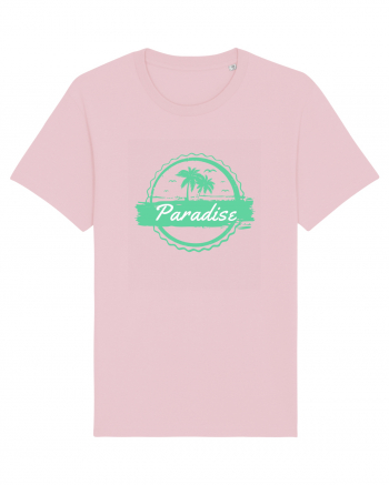 Paradise Green Palm Trees Cotton Pink