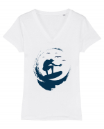 Perfect Wave Surf Life Ocean Tricou mânecă scurtă guler V Damă Evoker