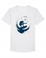 Perfect Wave Surf Life Ocean Tricou mânecă scurtă guler larg Bărbat Skater