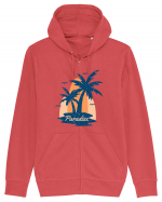 Retro Palm Tree Paradise Beach Hanorac cu fermoar Unisex Connector