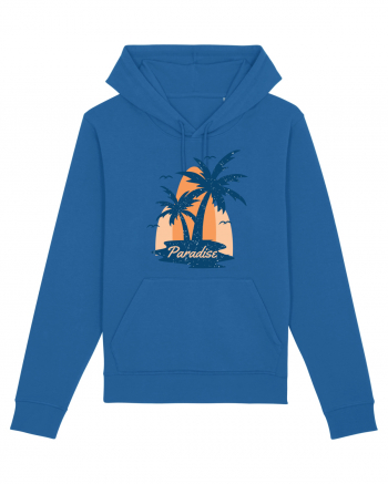 Retro Palm Tree Paradise Beach Royal Blue