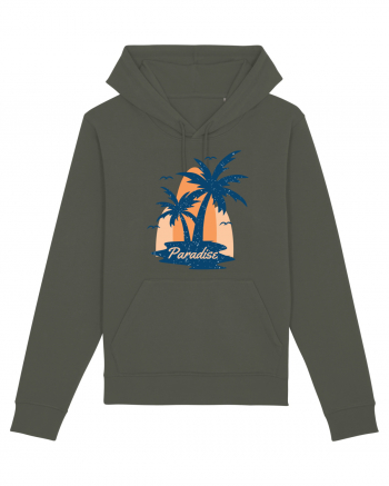 Retro Palm Tree Paradise Beach Khaki