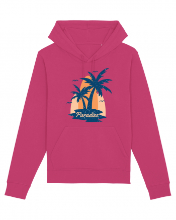 Retro Palm Tree Paradise Beach Raspberry