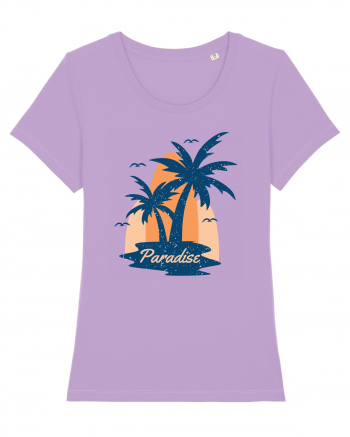 Retro Palm Tree Paradise Beach Lavender Dawn