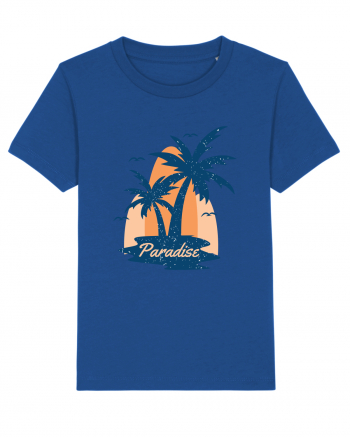 Retro Palm Tree Paradise Beach Majorelle Blue