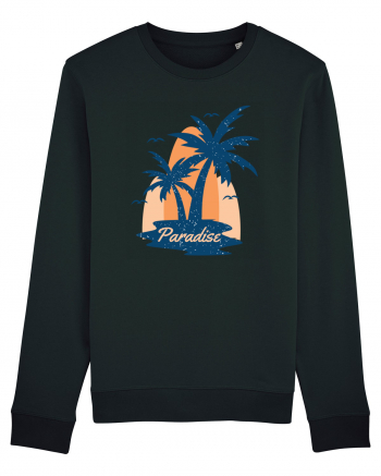 Retro Palm Tree Paradise Beach Black