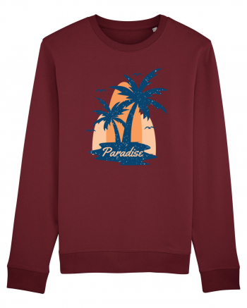 Retro Palm Tree Paradise Beach Burgundy